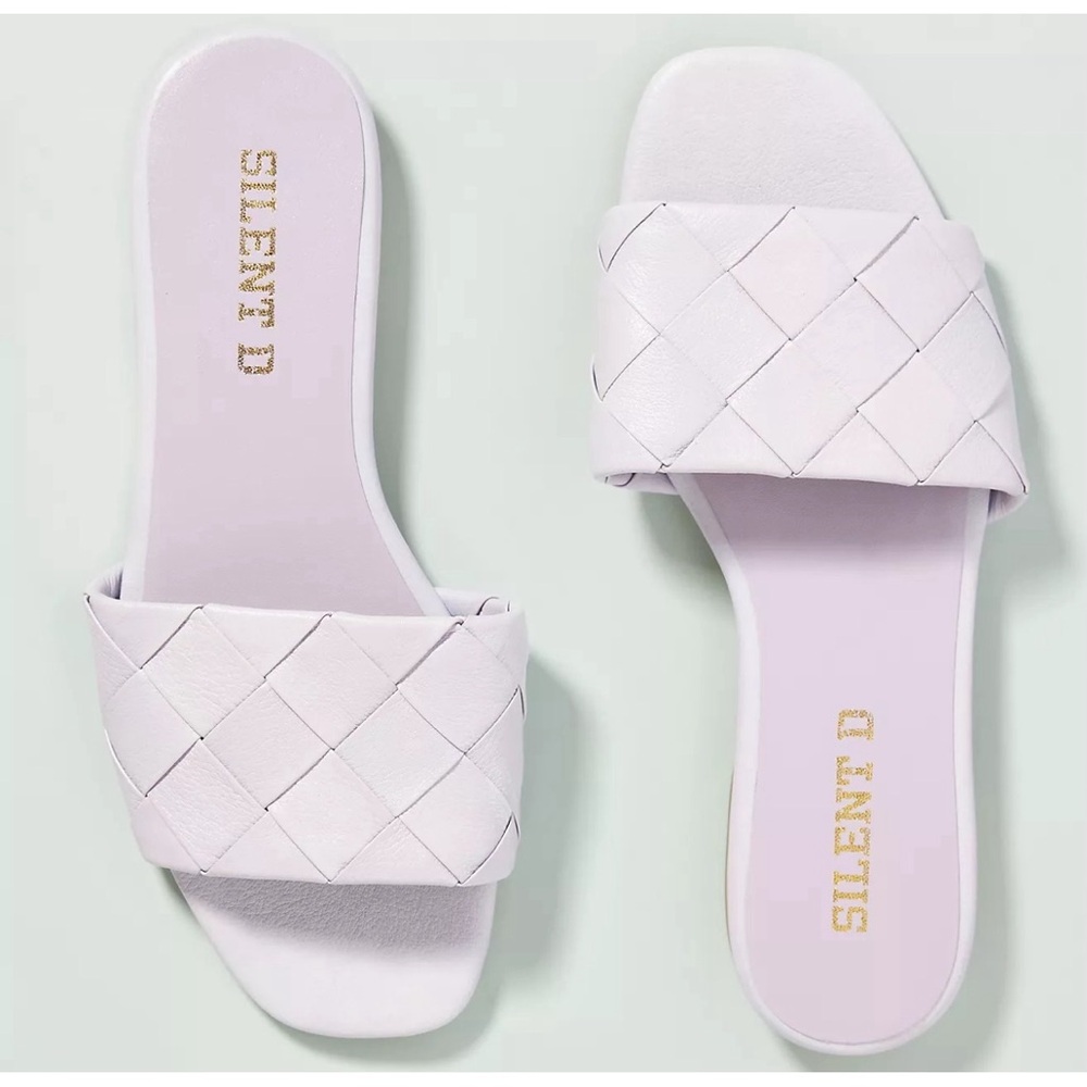Anthropologie Silent D Ayda Lilac Woven Slide Sandals NWT - Picture 2 of 10
